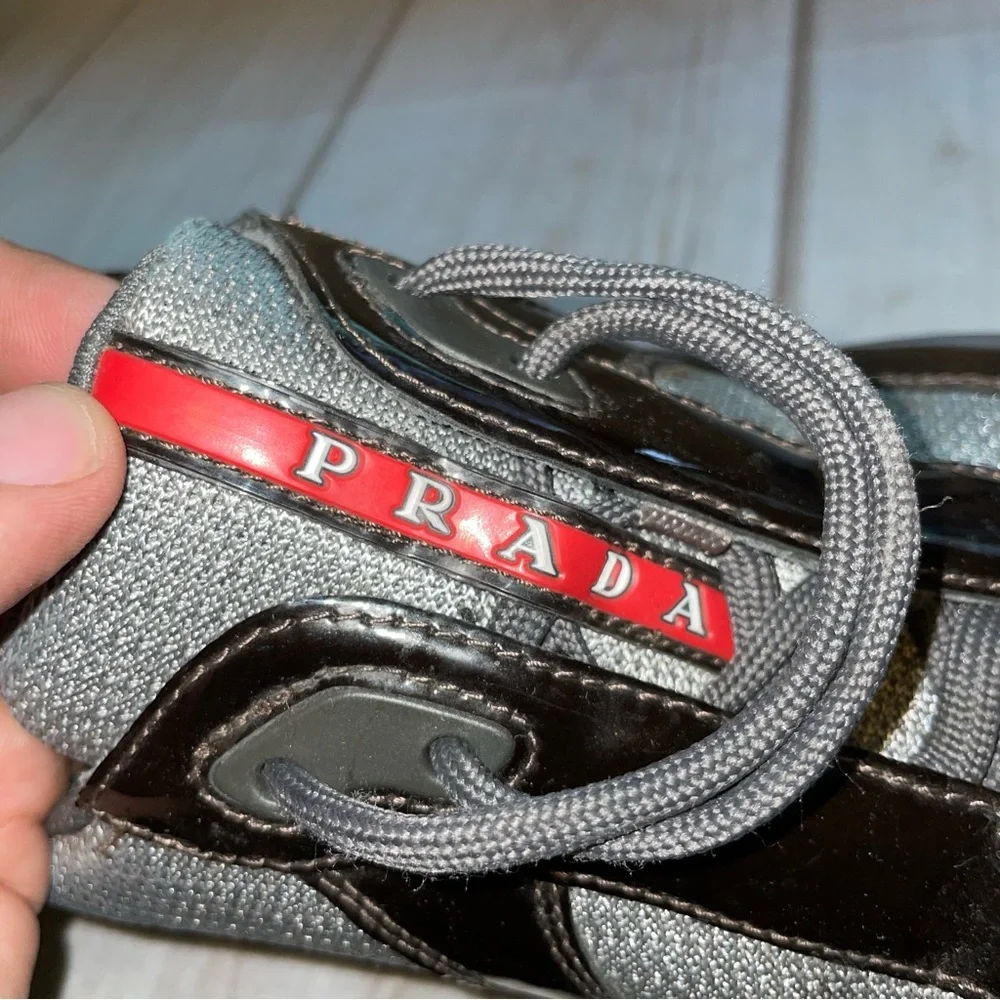 Prada Americas Cup Sneakers Men Black Patent Leather UK 11 US 12 - Picture 8 of 10